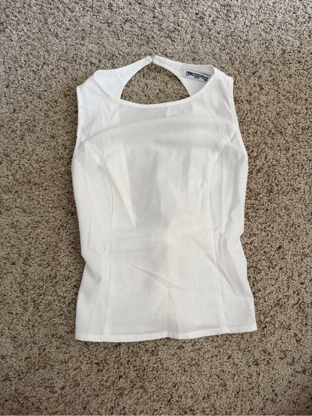 Princess Polly White Keyhole Back Fitted Tank